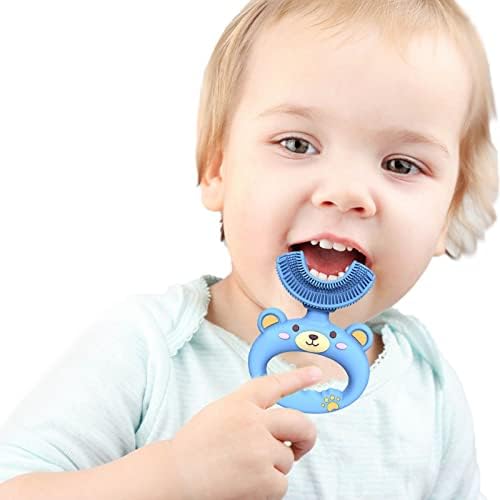VZDSDDEF djeca u obliku četkica za zube za djecu za djecu dječje četkice za zube za hranu meka silikonska četkica glava 360 ° ručni