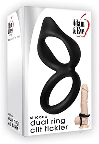 ADAM & EVE Stimulator klitorih prstena, crni | Vodootporan, hipoalergenski silikonski penis prsten sa kaišnim kaiševima | 3,85 mnogo