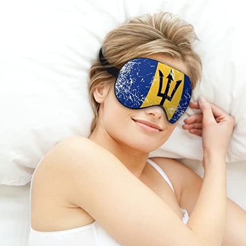 Retro Barbados zastava smiješno spavanje maska ​​za oči meko slijepo naboru za oči s podesivim noćnim sjenilom za muškarce za muškarce
