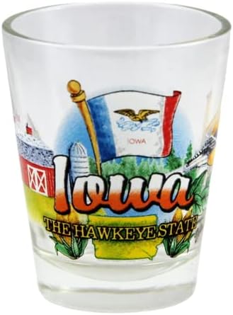 Iowa Hawkeye Država Elementi Shot Glass