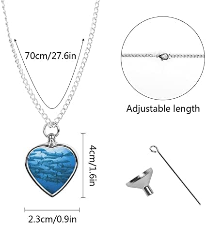 Škola Barracuda Podvodna ogrlica za kućne ljubimce personalizirani držač pepela privjesak za uspomenu na srce Memorijalni nakit po mjeri jedinstveni poklon suvenir