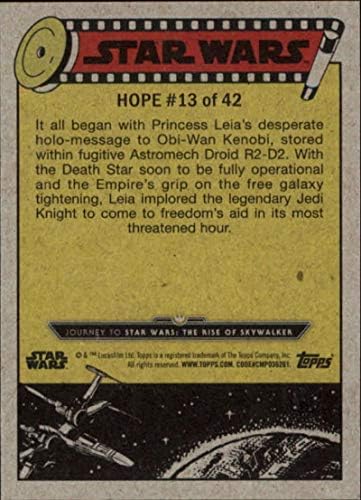 2019 TOPPS STAR WARS Putovanje za uspon Skywalker Green 13 Princess Leia's Trading Card