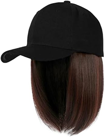 Ravna kratka bob frizura bejzbol kapa s kosom za žensku djevojku šipke za pepeo Izmjenjiva Wig Blonde Mix bleach plavuša