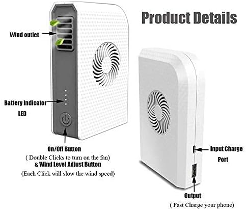 UxZDX prijenosni ručni ventilator Mini lični ventilator sa banci za napajanje Mali ručni ventilator USB stola s prijenosnim punjačem