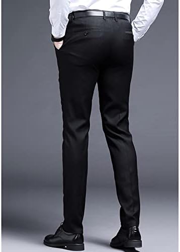 Maiyifu - GJ muške elegantne hlače s tankim Krojem klasične ravne noge Casual odijelo hlače lagane poslovne pantalone otporne na bore