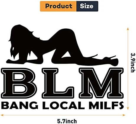 6 komada BLM naljepnica Bang Local Milfs naljepnice za automobile Goli damo vinil Die Cut Decal Funny naljepnice odbojnika Crne die