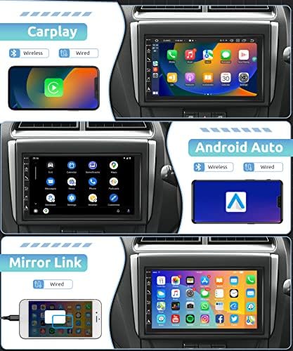 2G 32G 8 jezgro Android dvostruki din auto Stereo sa bežičnim Apple Carplay, 7 inčni ekran osetljiv na dodir Bluetooth GPS 4G WiFi FM radio ogledalo Link DSP rezervna kamera za glasovnu kontrolu