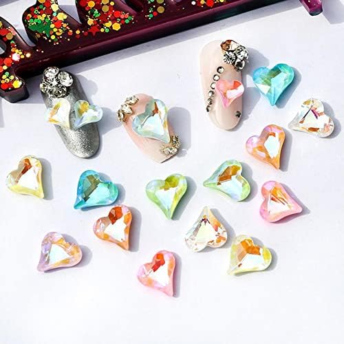 10kom Nail Rhinestone funkcionalna srca u boji bombona Dodaci za nokte Kreativni 3D efekat Love rhinestone nakit -