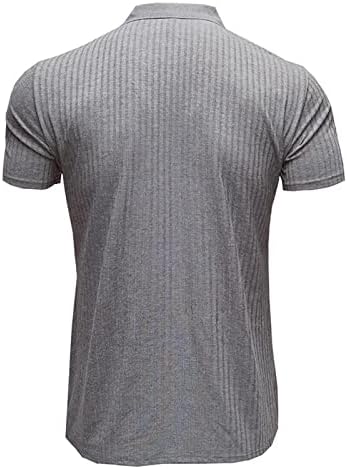 Muška majica od polos košulja Henley majice kratki rukav Stretch mišićna majica Ljetni casual Slim Fit Ribded Works