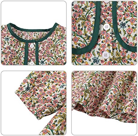 LAMGOOL Baby Girls cvjetni haljina ovratnik dugih rukava Vintage Print casual princeza haljina za proljeće 18m-6y