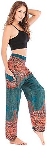 Omzin Womens Hippie Boho Lounge Yoga Hlače Harem Palazzo Indijske hlače sa džepovima