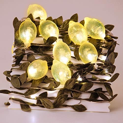 FLAVCHARM 3d Lemon LED žičana svjetla USB / baterijska svjetla niz sa daljinskim tajmerom 10ft limunska svjetla sijalice sa granama ostavlja svjetlucave svjetla za dekoracije rođendanske bašte u spavaćoj sobi