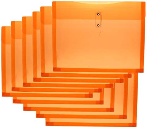 Zoohot plastične koverte sa zatvaračem žica jasne fascikle za učitavanje pravne veličine Organizator papirne Kancelarije 10 pakovanja narandžasta