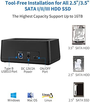 SDFGH USB 3.0 za SATA Adapter za priključnu stanicu za eksterni čvrsti disk za 2.5 & amp; 3.5 inčni HDD SSD SATA brzina do 5GB