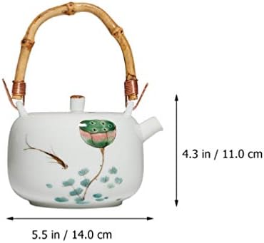 Hemoton stakleni aparat za kavu Kineski čajnik Kung Fu TAPOT 230ml keramički čajnik sa bambusom Ručica Porcelanski čajnik retro čajnik