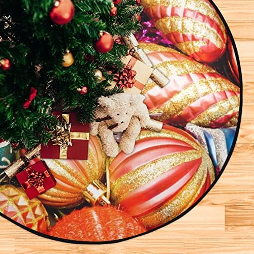 Cupada šarene xmas kuglice božićne prostirke drveća vodootporna suknja, božićna dekoracija Xmas stablo stalak za ladicu mat podne