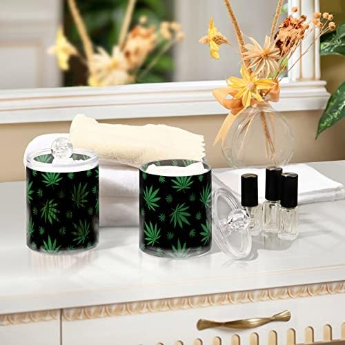 Crno zeleno lišće Pamuk držač za brisanje kupaonica posude za kupatilo sa poklopcem set pamučni kuglični jastuk držač okruglih držača