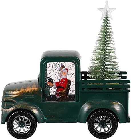 Nuobesty Mini vintage kamion Decor Christmas Snow Globe Lanter kamion Vintage Božićni kamion sa užarenim mini božićnim drvvom za Božićni ukras za ukrašavanje matice