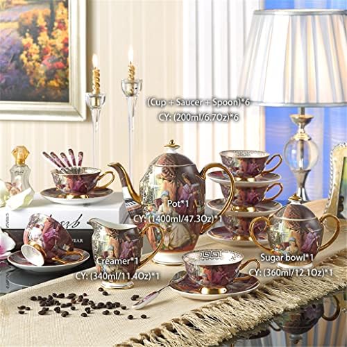 Liuzh Retro Tea set evropskog stila keramičke kafe set porculanski čaj za čaj za čaj za cvijeće čaj za čaj čaja Šetla