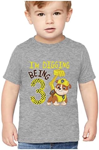 Paw Patrol Ruševi za kopanje 3. rođendanska majica Trogodišnja majica Dečji dečji dečak