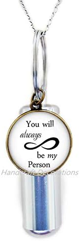 Rukovanje Uvijek ćete biti moja po kremiranju urn ogrlica beskonačna ljubav kremacija urna ogrlica moja po urnu Forever Love Kremat urn ogrlica Infinity Simbol nakita za suprugu.f184