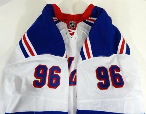 New York Rangers Scott Stajcer 96 Igra izdana POS rabljeni Bijeli dres PS TC 40 - Igra Polovni NHL dresovi