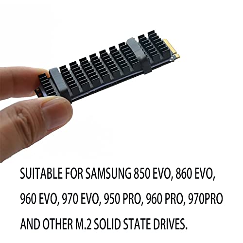 ZZHXSM 2 set M2 NVME aluminijski hladnjak hladnjaka sa nano silikonskim termalnim jastukom za 2280 m.2 PCIe 4.0 / 3.0 NVME NGFF SSD