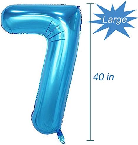 Telpet plavi broj 7 Balon + Baller Happy Birthday sa 5 kom zlatnim konfetskim balonima, sretan rođendan ukrasi