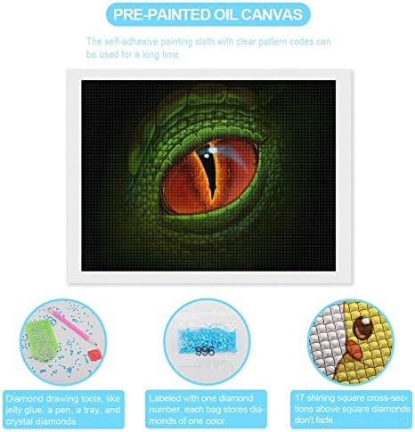 Green Dragon Eye Square Diamond Paint Slika Kits Cull Bušilica za kućni zidni ukras 12 × 16 / 16 × 20