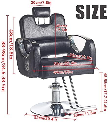 ZHANGUK Barber stolica sa hidrauličnom pumpom, za frizera frizera, Hidraulična naslonjena salonska stolica, stajling stolica za salonsku