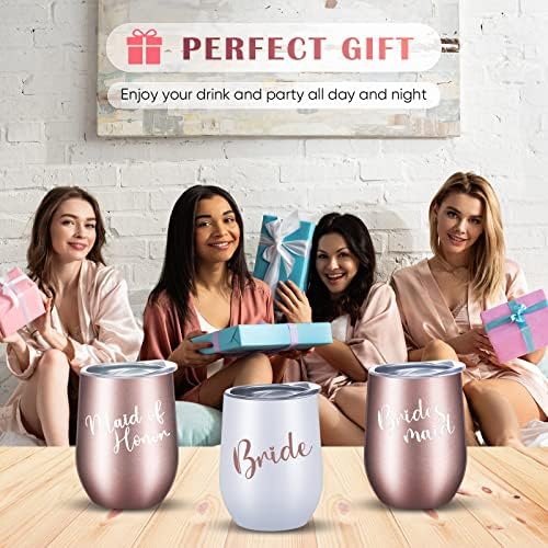 Yetene 8 komada djeveruša Tumblers djeveruša prijedlog pokloni 12 oz Bride šampanjac flauta djeveruša Bride šalice za vjenčanje Bachelorette