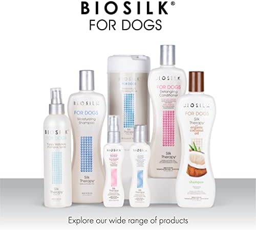 BioSilk for Dogs Silk Therapy šampon za raspetljavanje pasa / šampon bez sulfata i parabena za pse | šampon za raspetljavanje pasa matirane dlake za sve odrasle pse, 12 fl oz - 6 pakovanje