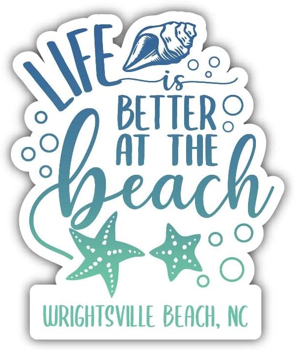 Wrightsville Beach Sjeverna Karolina 4-inčna vinilna naljepnica za naljepnicu na plaži