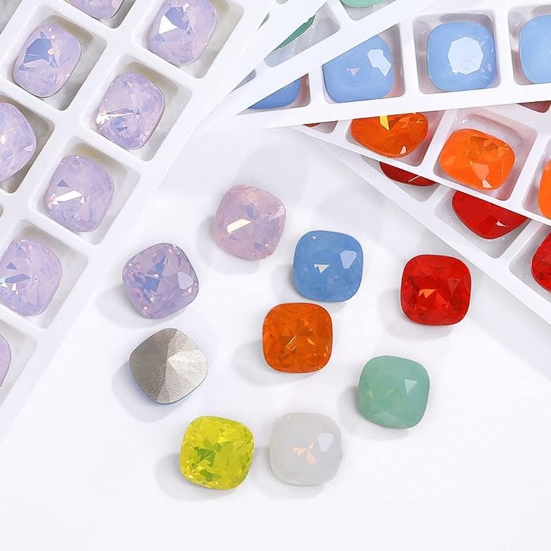 8mm Opal kvadratni uglovi K9 Crystal Pointback Crystal Nail Rhinestone kamenje za DIY 3D nail art dekoracije odjevni dragulj -