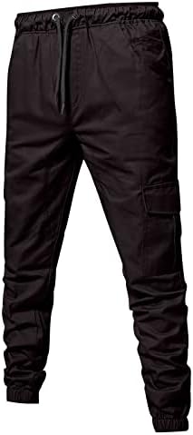 Ymosrh muške hlače opušteno fit solidne boje raširene rupe srušene gradijentne pantalone muške chino hlače redovne