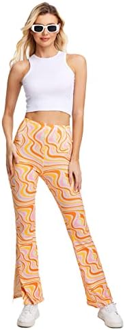 Wdirara ženski bootcut visoke struk joge hlače suncokret ispis pantalone pantalone