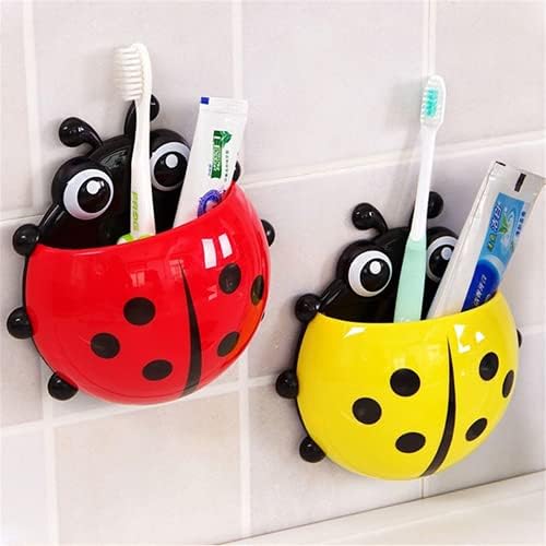Držač za zube Xuedongdong, zidni nosač, Cartoon Ladybug Par za paste za zube, Creative Sicker kutija za četkicu za četkanje i pranje lica