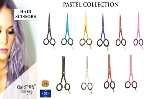 Goldton Pastel Plava makaza za rezanje kose 5,5 inča - oštri makaza za kosu i sječenje sjedećeg dijela - profesionalna makaza za kosu za berbe, djecu, muškarce i žene
