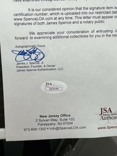 James Rip Collins Single potpisao službenu bajzbol nacionalne lige JSA COA rijetka - autogramirani bejzbol