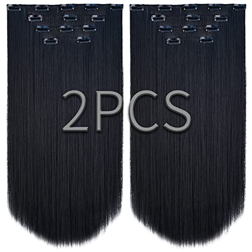 Black Hair Extension, Clip Hair Extensions SYXLCYGG Hair Pieces Synthetic 22 Straight Cheap Natural 18 Curly Fluffy& Nije zapetljana
