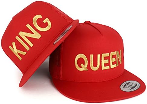 Moderna prodavnica odjeće King and Queen Gold vezena mrežasta kapa sa 5 ploča s ravnim novčanicama
