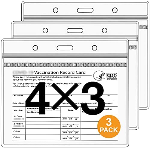 3 paketa vakcina kartica Protector 4 X 3, CDC kartica vakcinacija držač Vodootporan, za višekratnu upotrebu za putovanja