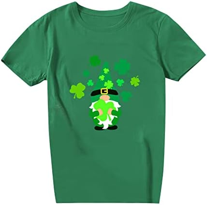 St Patricks Day Shirt Žene Žene Gnome Print Casual Top Tee Kratki Rukav Okrugli Vrat Irski Štampani T Shirt