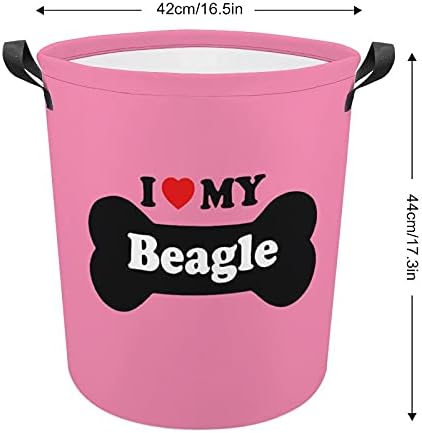 Volim svoju Beagle Oxford platnenu korpu za veš sa ručkama korpa za odlaganje za organizatore igračaka dječija soba rasadnik korpa