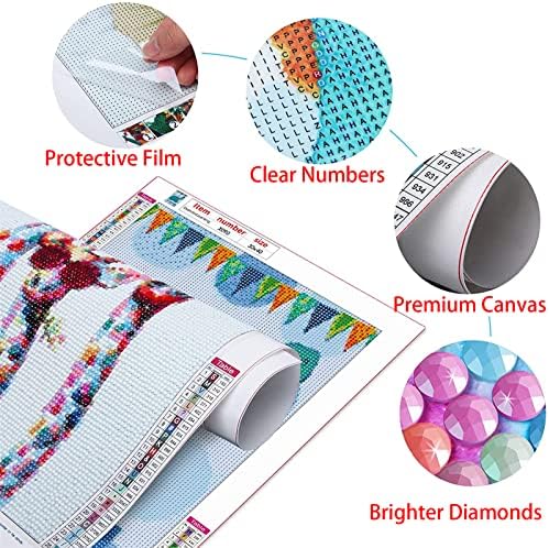 Dijamantni setovi za odrasle, Sažetak obojena Dijamantna umjetnost Dječji početnik DIY 5D boja po brojevima, velika puna bušilica