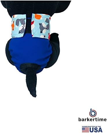 Barkertime Happy Fox na plavoj Premium vodootpornoj peleni za mačke, XS, bez pantalona za pantalone za pišanje, prskanje, Inkontinentne