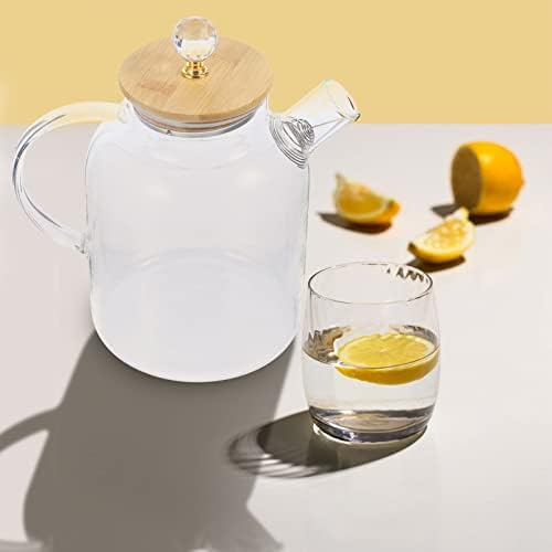 Zerodeko Čaj za čaj čaj stakleni bacač sa poklopcem staklenim vodama pitca vode čajnik čajnik čaj za vodu za vruću i hladnu vodu pića