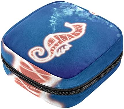 ORYUEKAN torba za odlaganje higijenskih uložaka, torbica za menstrualne čašice, prenosive torbe za odlaganje higijenskih uložaka ženstvena torba za prvu menstruaciju za djevojčice žene dame, morska životinja Morski konjić