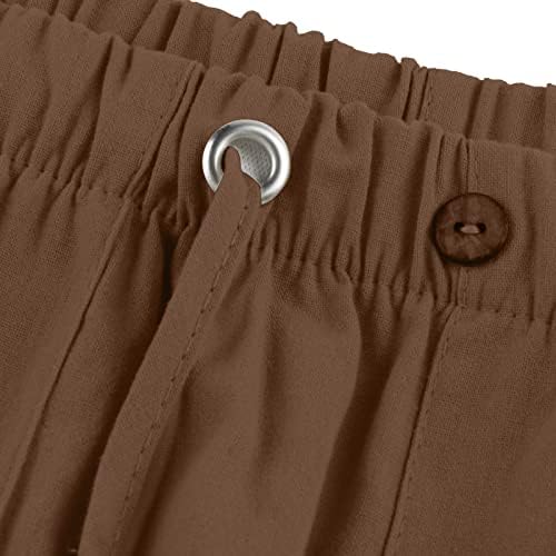 Muške jogging hlače muškarci haljine hlače labave ležerne hlače od pune boje pamučne pantalone elastične kravate tiskane ravne hlače