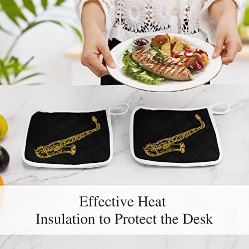 Saksofon Glazbeni instrument Držači za topline otporne na toplotne jastučiće za kuhanje kuhinje dvodijelni set